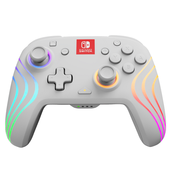 PDP Afterglow Wave Nintendo Switch Wireless Controller Slanted View
