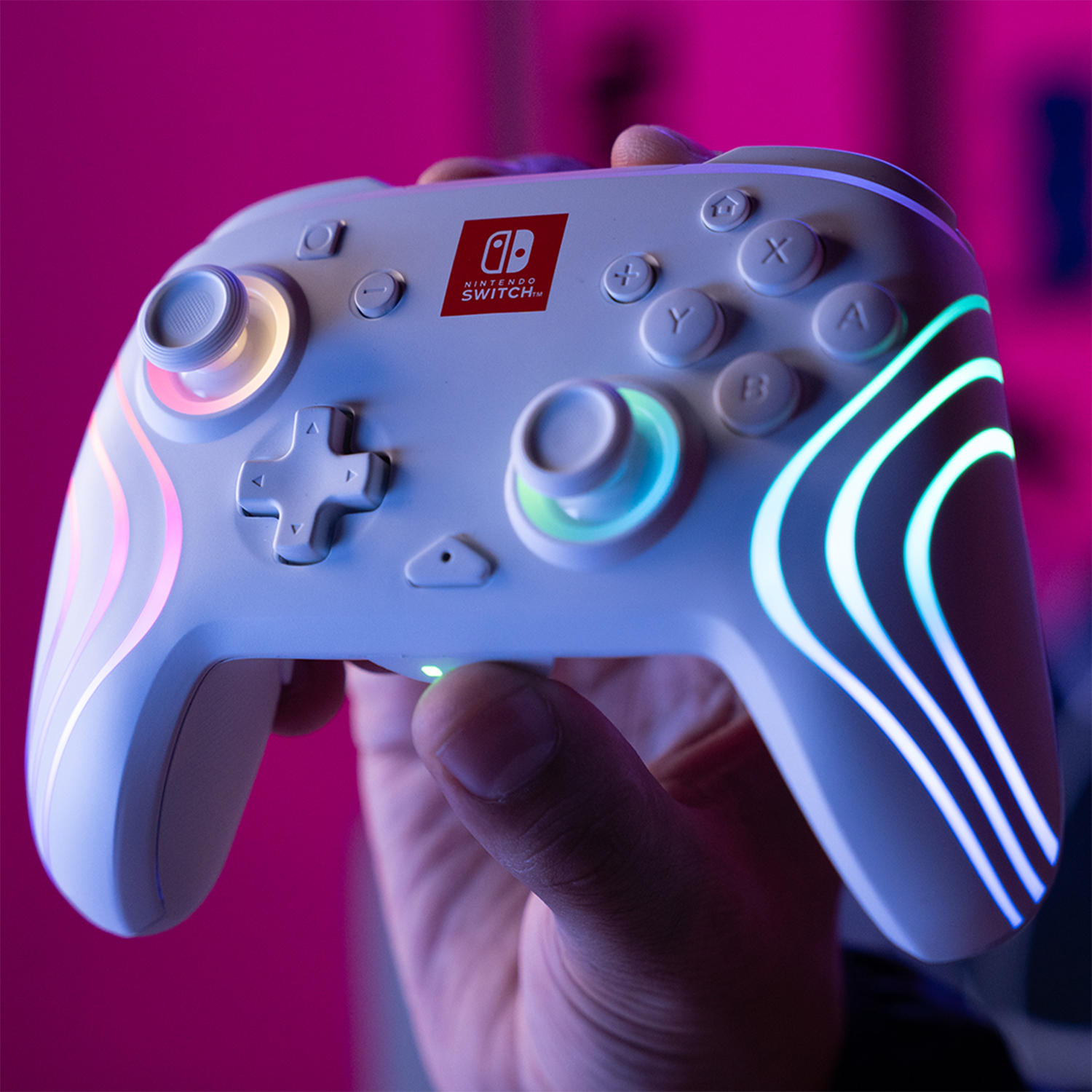PDP Afterglow Wave Nintendo Switch Wireless Controller Lifestyle Image
