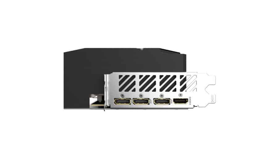 Gigabyte NVIDIA GeForce RTX 4070 SUPER AORUS MASTER 12GB GDDR6X Graphics Card Angled View Ports