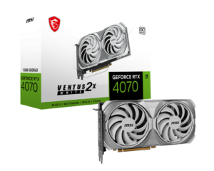 MSI NVIDIA GeForce RTX 4070 VENTUS 2X OC 12G GDDR6X WHITE Graphics Card & Box