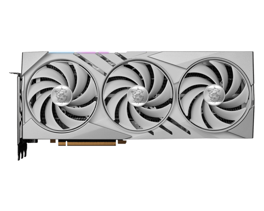 MSI NVIDIA GeForce RTX 4080 SUPER GAMING X SLIM 16G GDDR6X WHITE Graphics Card Front View