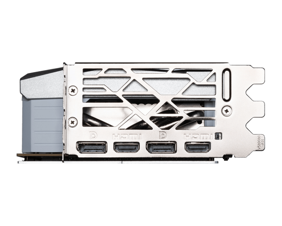 MSI NVIDIA GeForce RTX 4080 SUPER GAMING X SLIM 16G GDDR6X WHITE Graphics Card Angled MSI NVIDIA GeForce RTX 4080 SUPER GAMING X SLIM 16G GDDR6X WHITE Graphics Card Ports