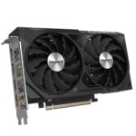 Gigabyte NVIDIA GeForce RTX 4060 Ti WINDFORCE OC 8 GB GDDR6 Graphics Card Top View Angled View & Ports