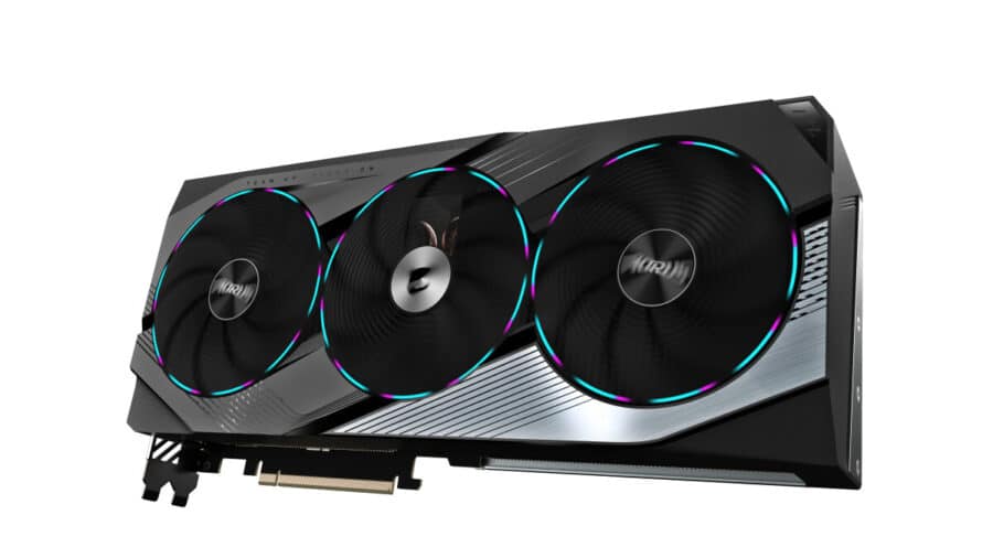 Gigabyte NVIDIA GeForce RTX 4070 SUPER AORUS MASTER 12GB GDDR6X Graphics Card Angled View