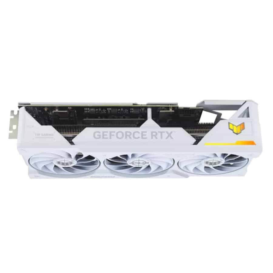 ASUS TUF GAMING NVIDIA RTX 4070 Ti SUPER OC White Angled View & Top View