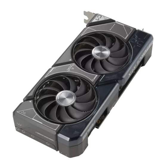 ASUS DUAL NVIDIA RTX 4070 SUPER Graphics Card Angled View 2