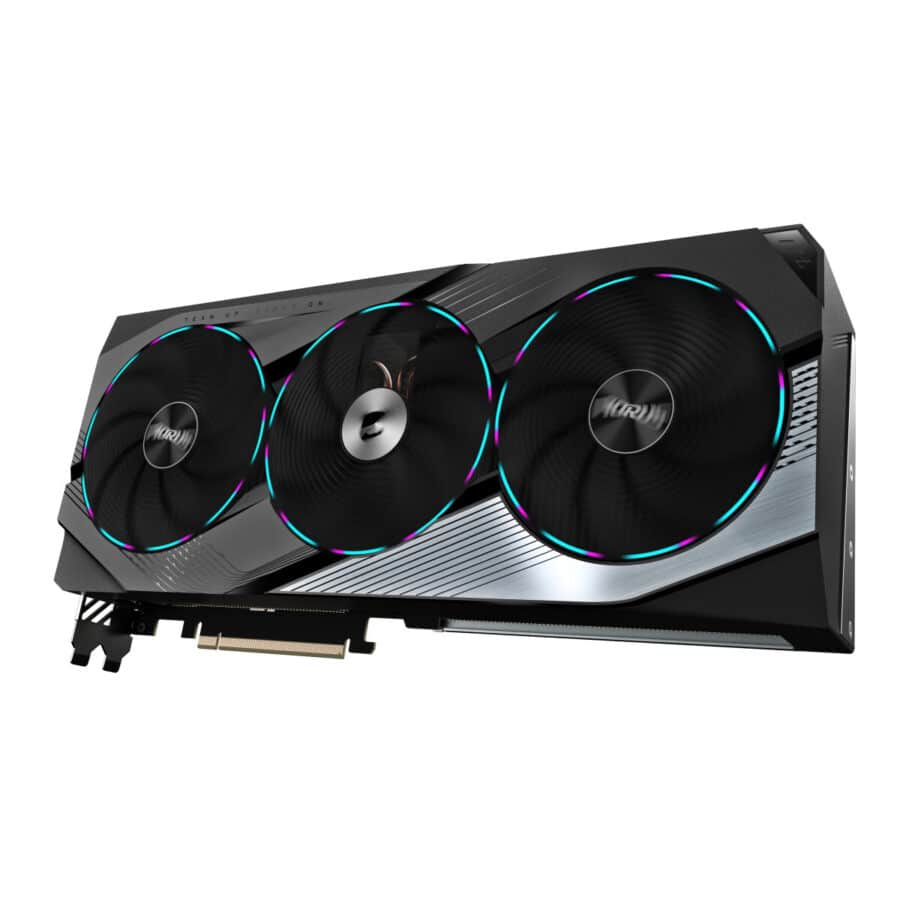Gigabyte NVIDIA GeForce RTX 4070 Ti SUPER AORUS MASTER 16GB GDDR6X Graphics Card Angled View