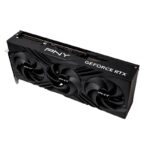 PNY NVIDIA GeForce RTX 4080 SUPER VERTO Triple Fan DLSS 3 OC 16GB GDDR6X Graphics Card Angled Top View & Rear