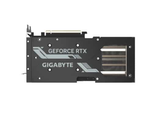 Gigabyte GeForce RTX 4070 SUPER WINDFORCE OC Angled View Backplate