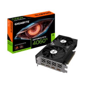 Gigabyte NVIDIA GeForce RTX 4060 Ti WINDFORCE OC 8 GB GDDR6 Graphics Card Top View & Box