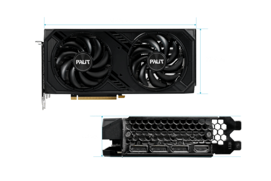 Palit NVIDIA RTX 4070 SUPER DUAL Graphics Card Front View & Ports
