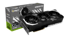 Palit NVIDIA RTX 4080 SUPER GamingPro OC Graphics Card Angled View & Box