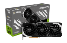 Palit NVIDIA RTX 4080 SUPER GamingPro Graphics Card Black and White Flat View & Box