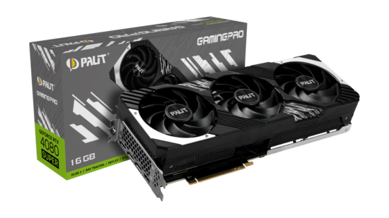 Palit NVIDIA RTX 4080 SUPER GamingPro Graphics Card Black and White & Box