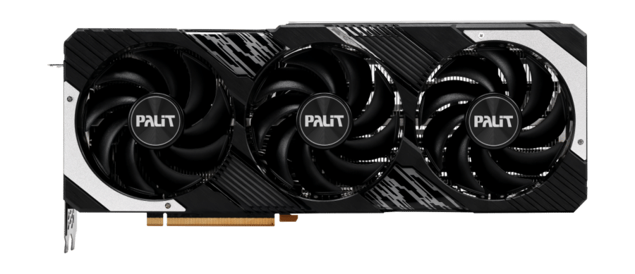 Palit NVIDIA RTX 4080 SUPER GamingPro Graphics Card Black and White Front View