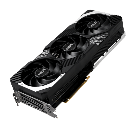 Palit NVIDIA RTX 4080 SUPER GamingPro Graphics Card Side Angled View