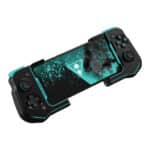 Turtle Beach Atom - Android Edition - Teal & Black Left Angled View With Device