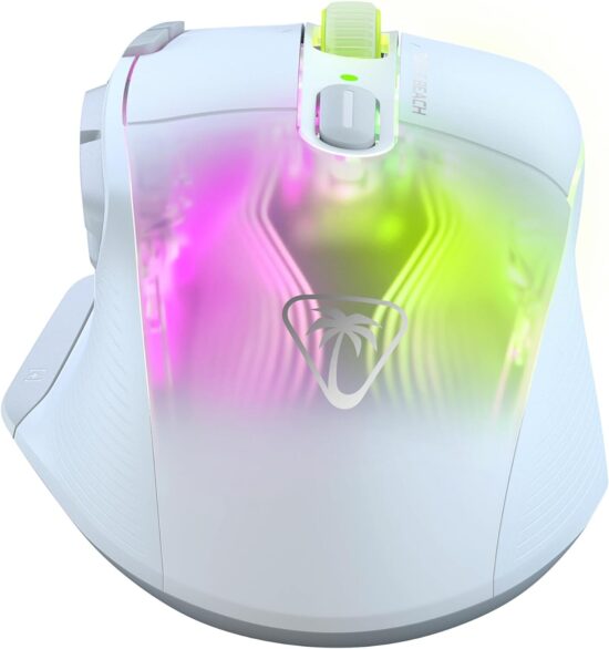 Turtle Beach - Kone XP Air Mouse - White Back View RGB Lighting
