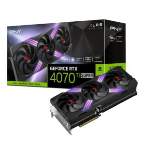 PNY NVIDIA GeForce RTX 4070 Ti SUPER XLR8 Gaming VERTO EPIC-X RGB Triple Fan DLSS 3 OC 16GB GDDR6X Graphics Card & Box